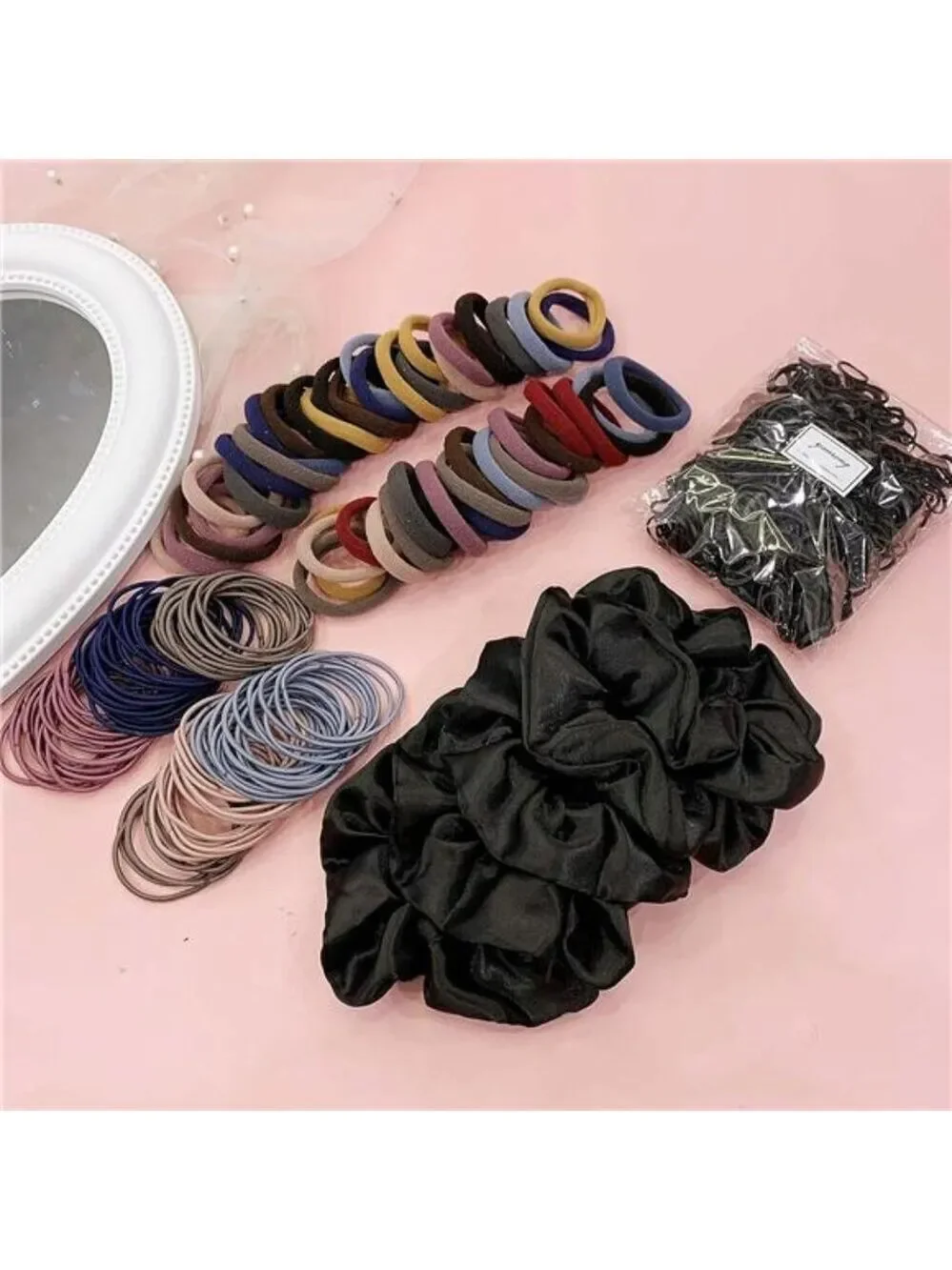 Hair accessories set 755pcs ponytail holders scrunchies hair ties for thick curl